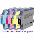 Komplet Fenix LC-1100 & LC-980 BK+C+M+Y za tiskalnike Brother MFC-250C, MFC-290C, MFC-490CW, MFC-5490CN, MFC-5890CN, MFC-6490CW, DCP-145C, DCP-165C, DCP-185C, DCP-195C, DCP-385C, DCP-585CW, DCP-6690CW kartusa, toner, polnilo, tiskalnik, trgovina, nakup, laserski tisklanik